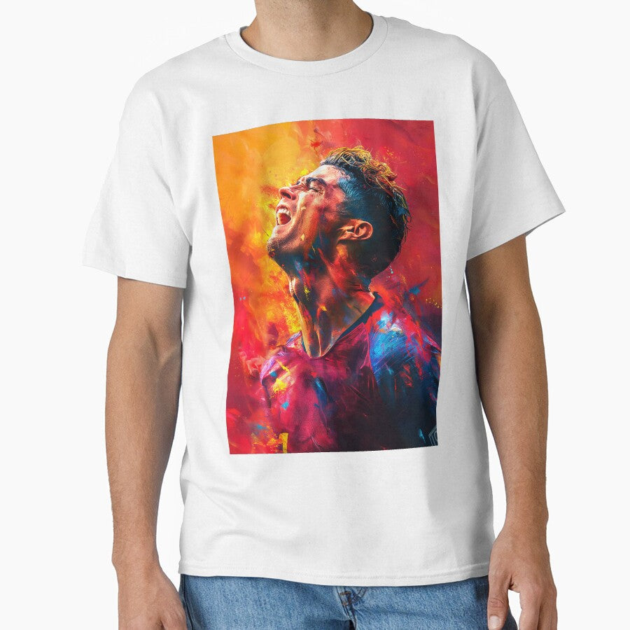 Cristiano Ronaldo Celebration Colorpainting by Tokyo Retro Unisex , , , Long Sleeve Tee