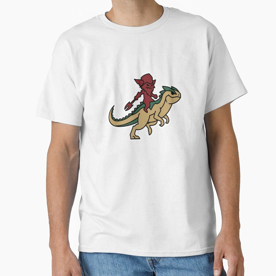 Chaotic Yordle Warrior & Wild Lizard Mount Die-Cut Sticker – Bold Cartoon Fantasy Art by designerr23 ⭐⭐⭐⭐⭐