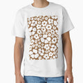 big cute florals brown danish style flowers super retro groovy 60s 70s era by blomastudios
