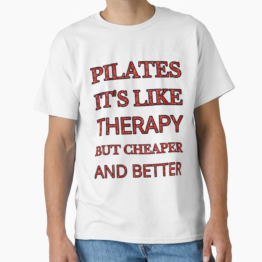 Pilates It'S Like Therapy But Cheaper And Better Red Rhinestone by TheIconSmith