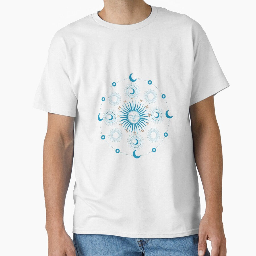 Celestial   black and    blue colourful  Cute  design with moon and  sun and stars 6 by CosmicNook1