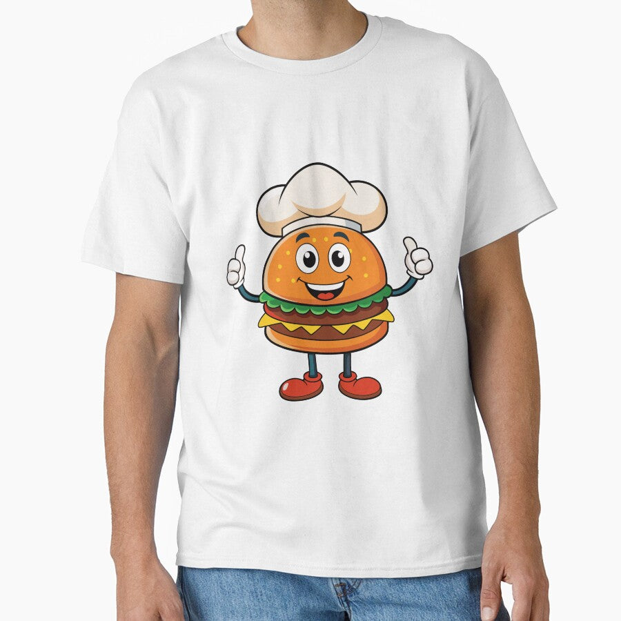 Funny Burger Chef Cartoon – Cute Fast Food Character Illustration by Graphizia
