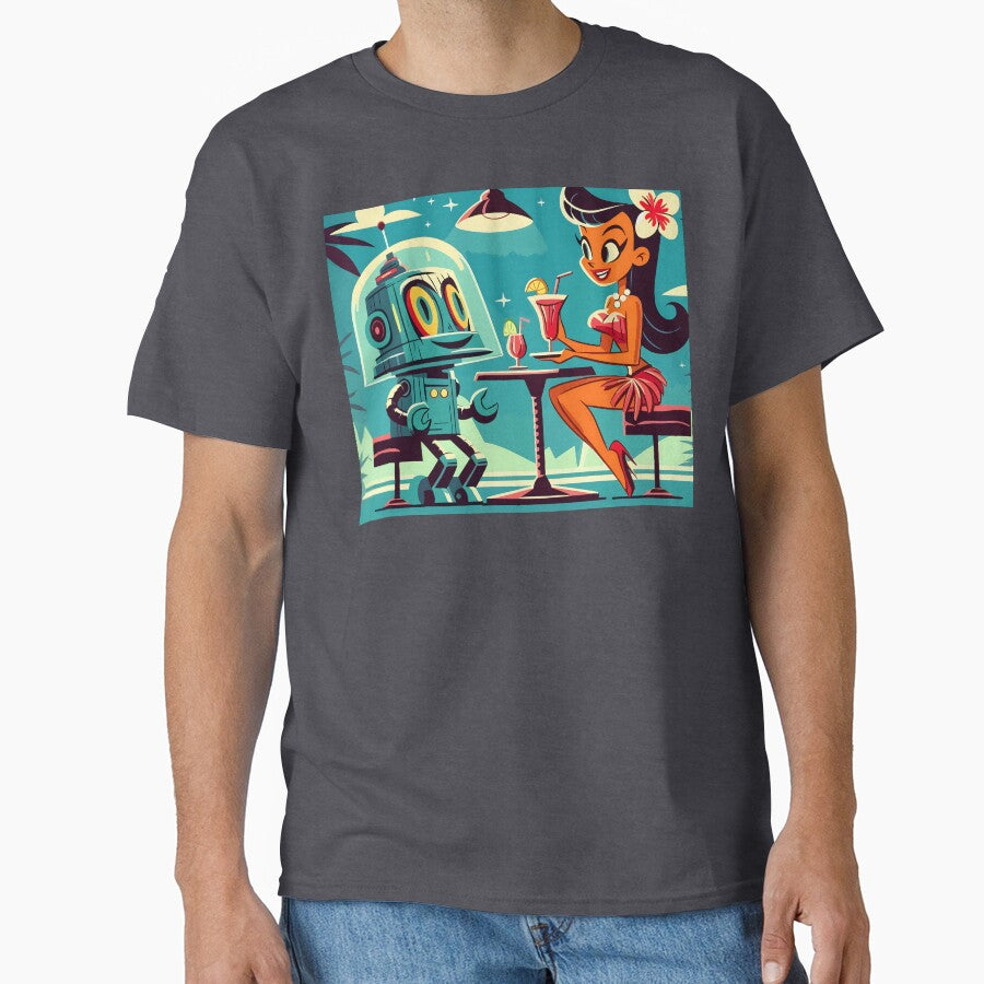 Robbie's Big Date - Retro Robot Romance Art by Montana Slim