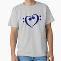 Bass Clef Heart Navy Blue by Ukulaliens