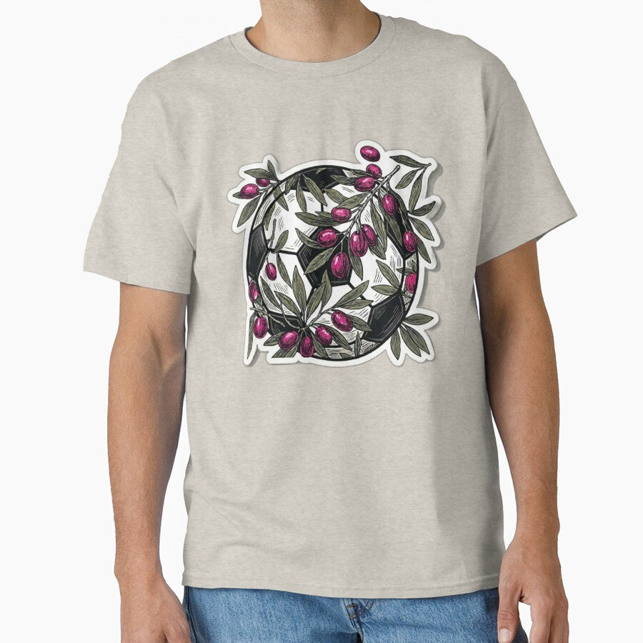 Retro 90s Football Olive Tree Branch Pink Soccer 2026 Aesthetic by Fatomfatom Unisex , , , Long Sleeve Tee