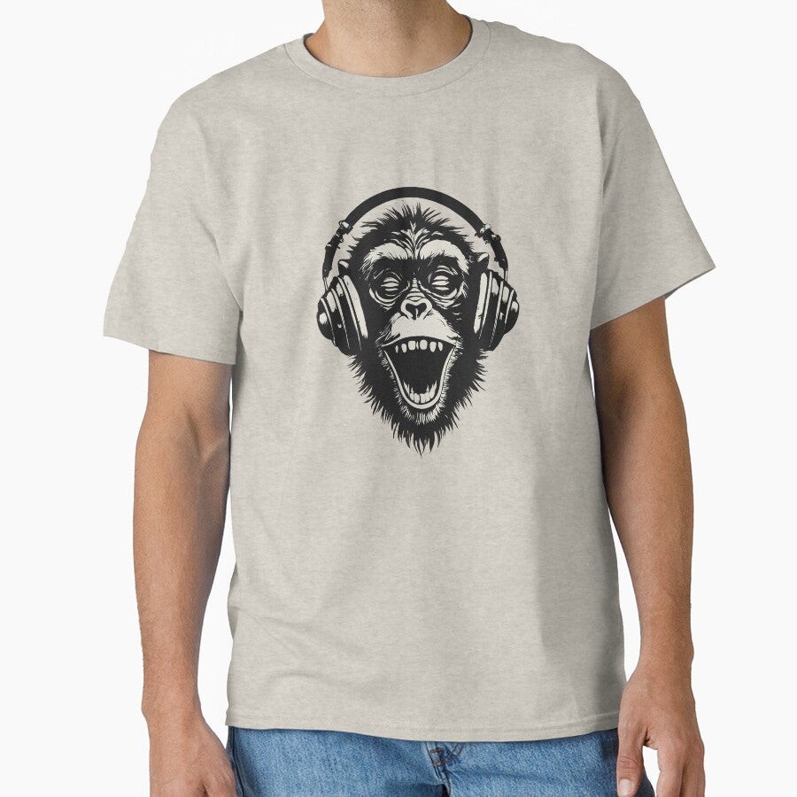 Banksy DJ Monkey Thinker with Headphones by hamishby