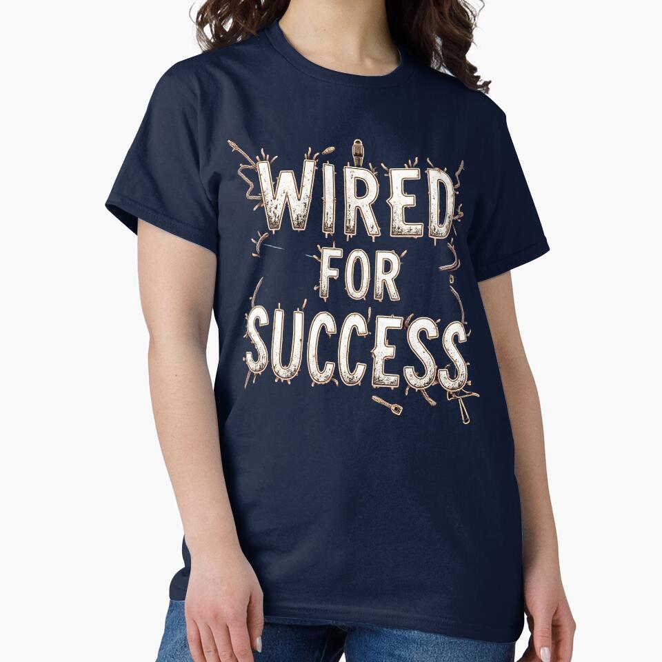 Wired for Success Electrician Shirt, Motivational Trade Gift, Electrician Apparel by Flownow