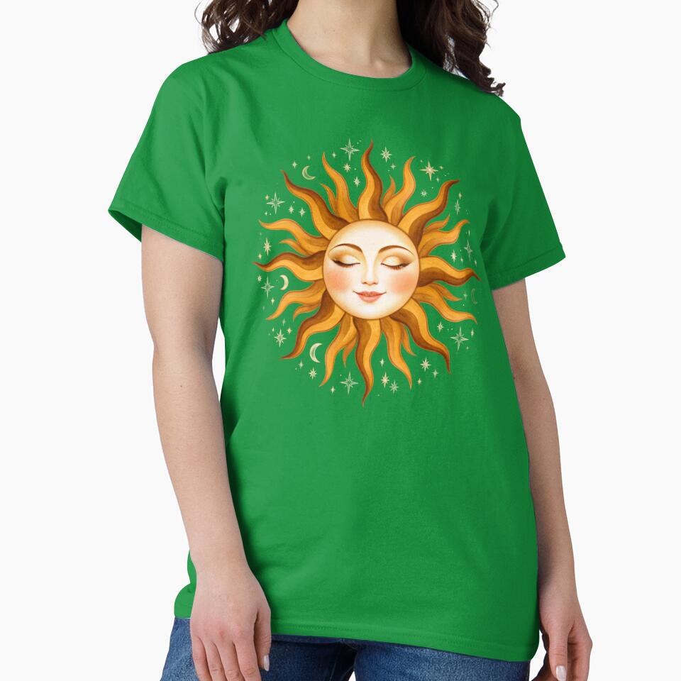 Celestial Sun Face Vintage Boho Art Sticker by LinaDesign Store