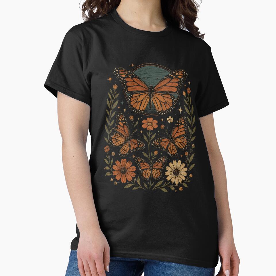 Butterflies Cottagecore Floral Garden Nature Aesthetic by Moizento