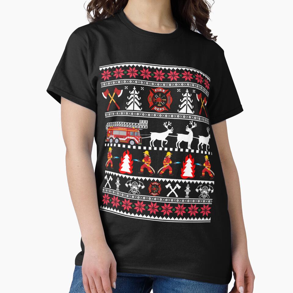 Firefighter Ugly Christmas Sweater - Fireman Fire Department Christmas Shir| Perfect Gift For you and friends by luconats