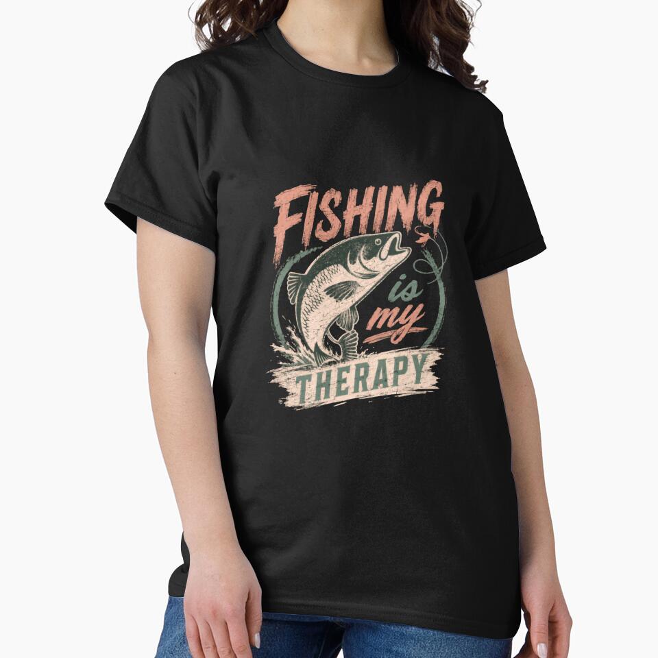 Fishing Is My Therapy Angler Fisherman Hobby Outdoorsman by JonesFlora2025