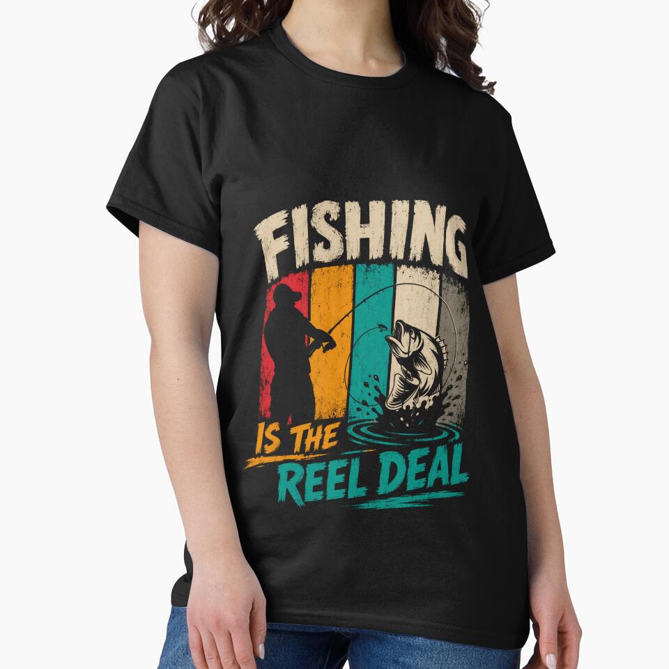 Fishing Is The Reel Deal Fisherman Angler Outdoors Bass Fishing Humor by SkeletonsDanger