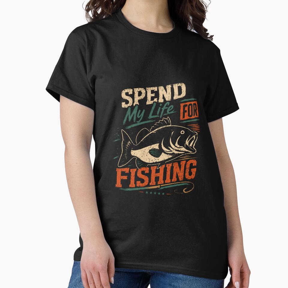 Spend My Life For Fishing Angler Fisherman Hobby by SkeletonsDanger