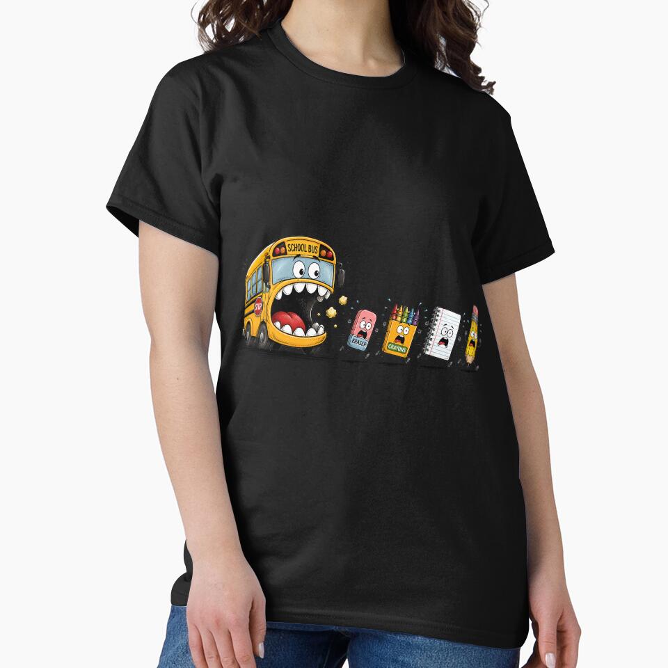 Funny Hungry School Bus Back to School Design by LunaPixelStudio