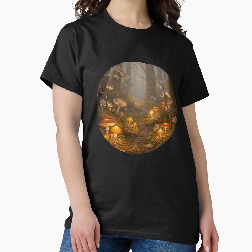 Enchanted Mushroom Forest Path Fantasy Art | Glowing Amanita Cottagecore Woodland by cr6zym1nd