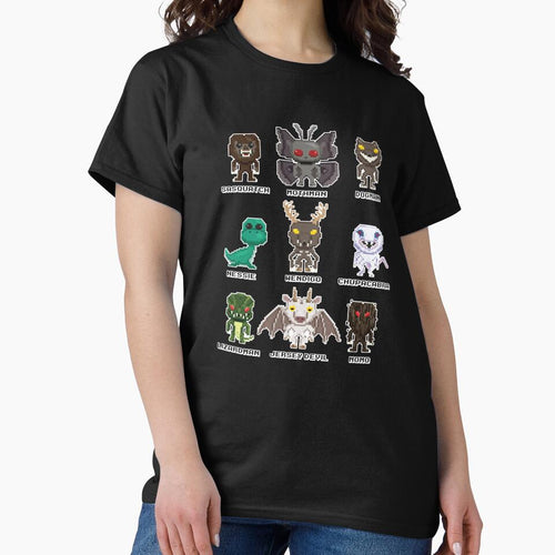 8-Bit Cryptid Monsters - Cute Sasquatch, Mothman, Dogman, Nessie, Wendigo, Chupacabra, Lizardman, Jersey Devil, Momo by NatIntrovertSoc