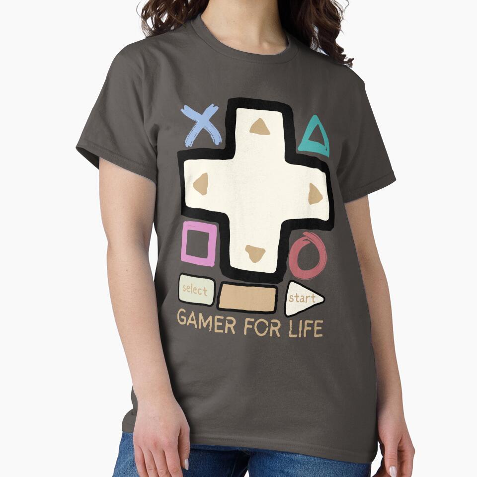 GAMER FOR LIFE-– Retro Controller Minimalist Gaming Design by KomixsDesign