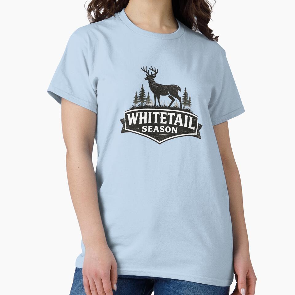 Whitetail Season Vintage Deer Hunting Badge Design by EastEndTownie