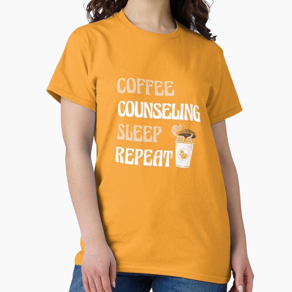 Coffee Counseling Sleep Repeat Mental Health Counselor Premium Tri-blend T-Shirt by JJLetterDesigns
