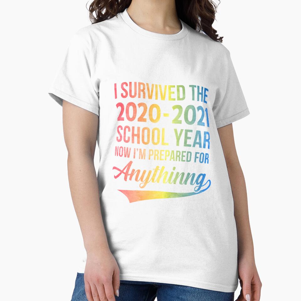 End Of Year School Survivor Colorful 2020-2021 Teacher Funny by KAYLAELSIE