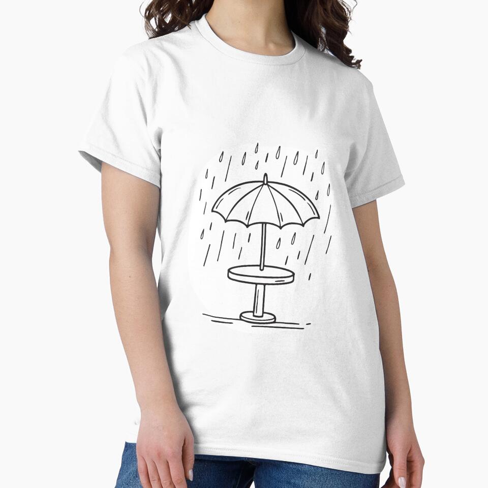 Umbrella Table Under Heavy Rainfall by rasagamastore