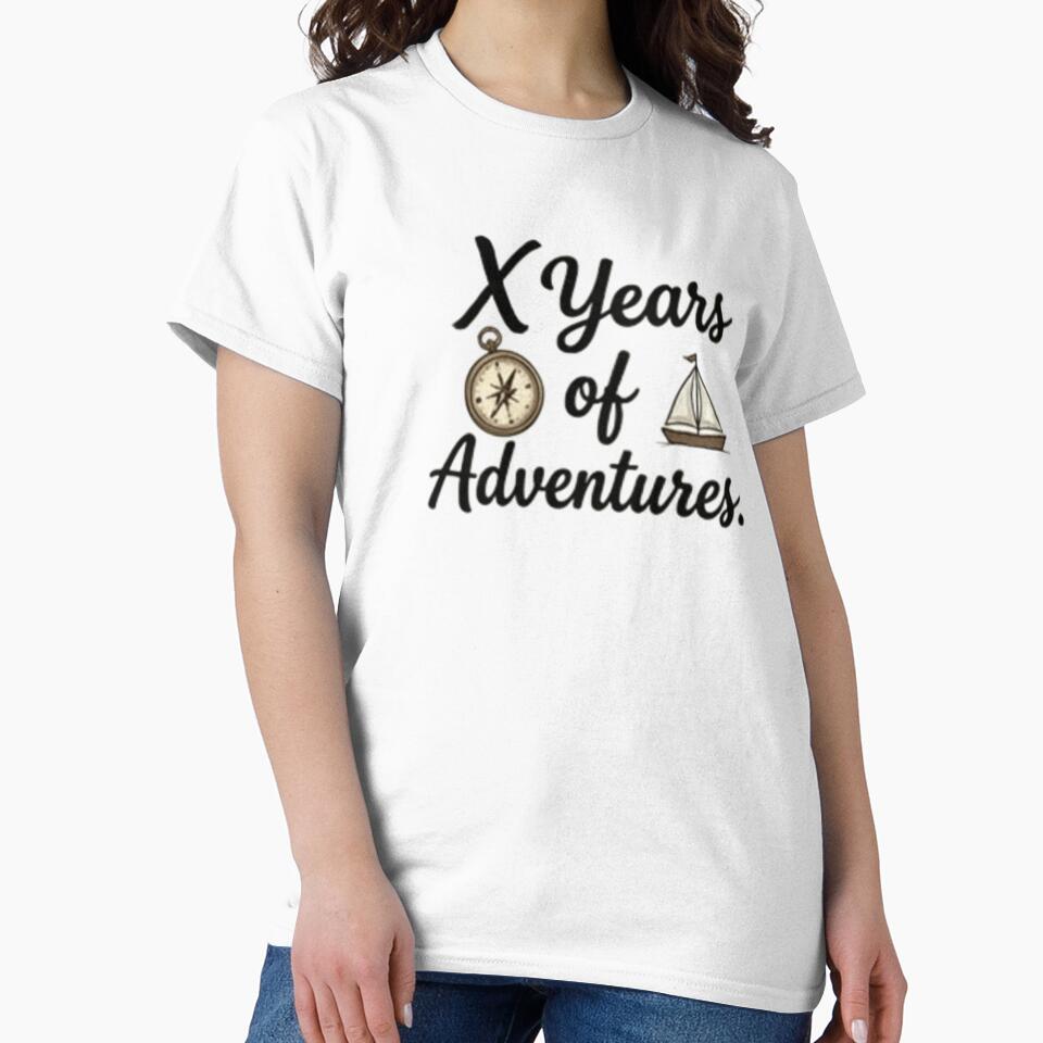 X Years of Adventures – Vintage Anniversary Design by ShoopingAn Unisex , , , Long Sleeve Tee