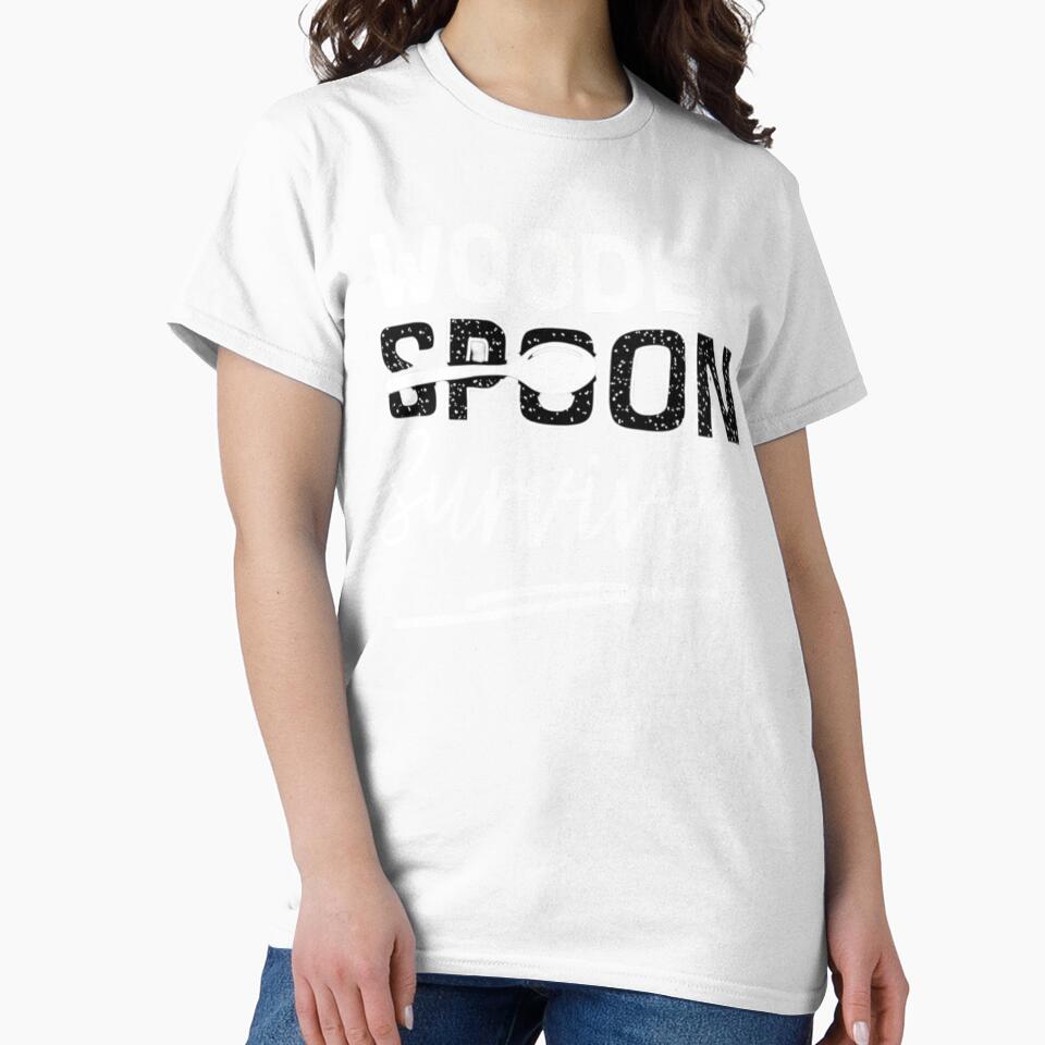 Funny Wooden Spoon Survivor Nostalgic Family Humor Shirt by EchoAtelier