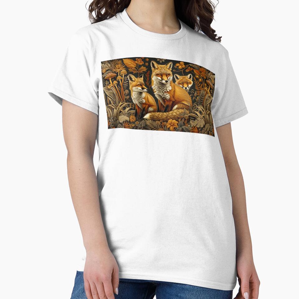 Cottagecore Fox Family in Enchanted Mushroom Forest by MargaretWiktor