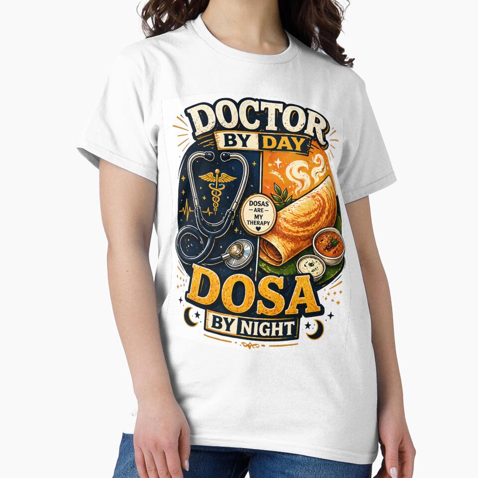 Doctor By Day Dosa By Night Funny South India T-Shirt by OsmosisShop