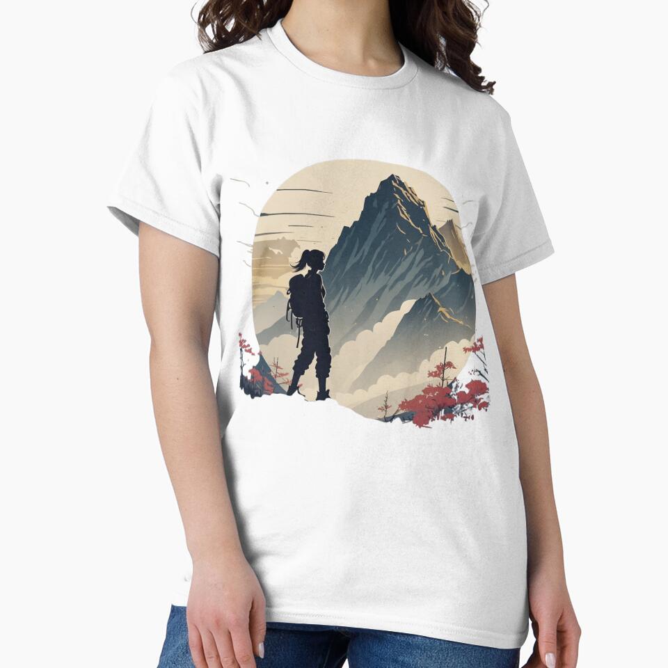 Minimalist Mountain Hiker Silhouette - Adventure & Nature Art by DscapeDesigns