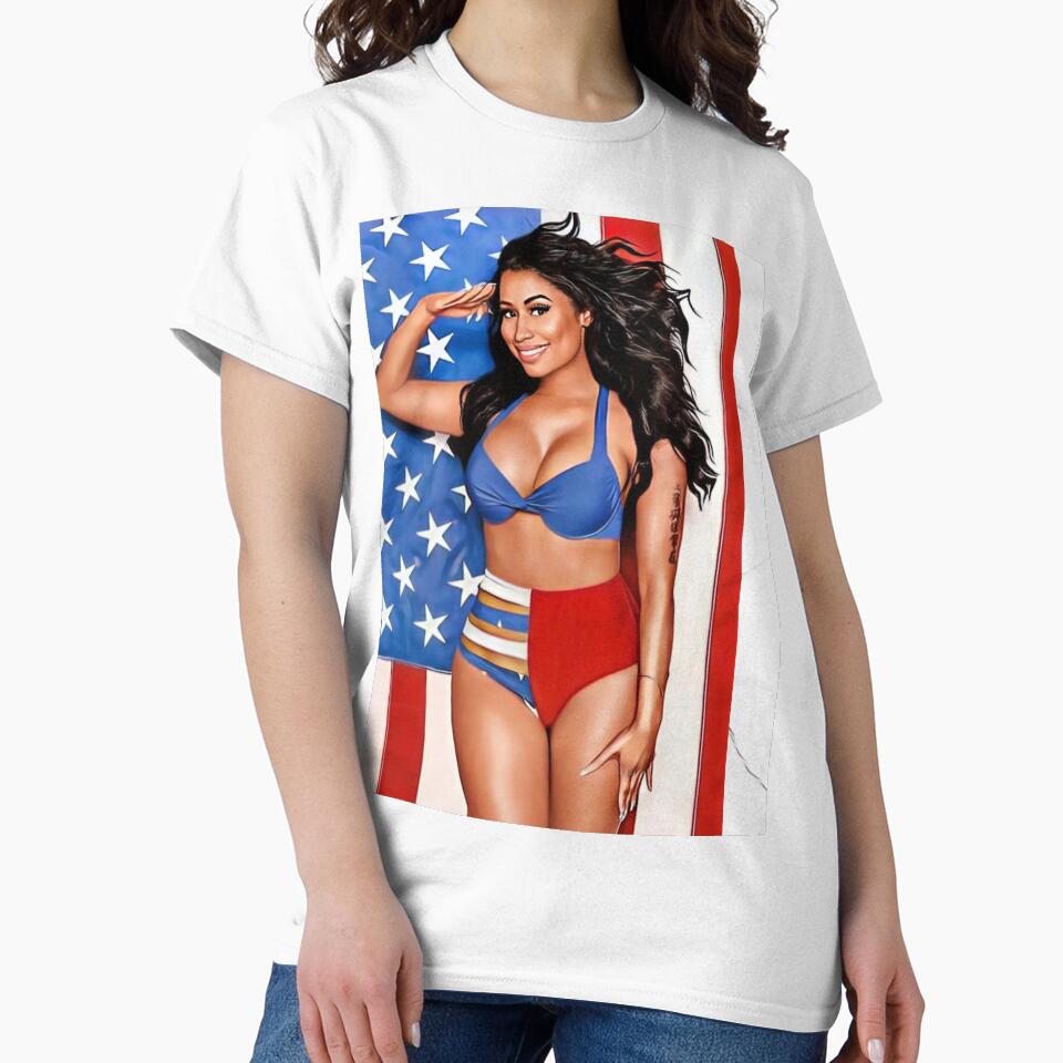 Patriotic Baddie Pin-Up Art – USA Flag Beauty by Zuriel Hargrove