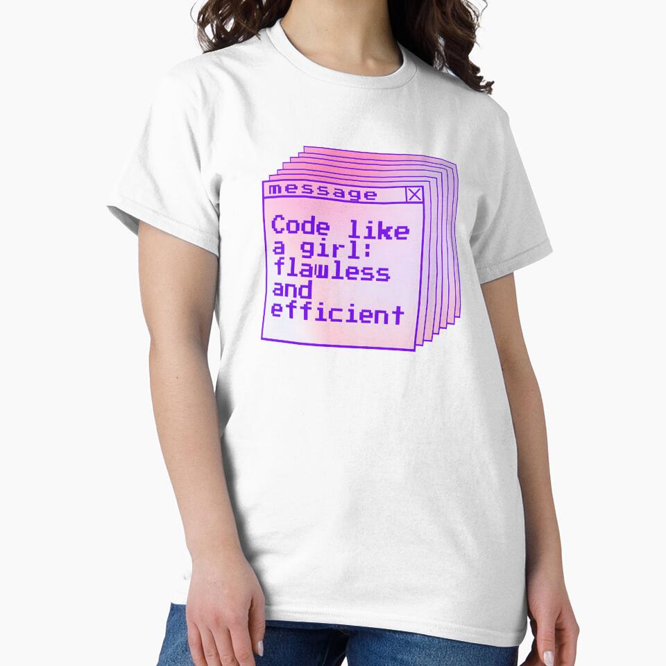 Code Like a Girl: Flawless and Efficient Programmer girly pixel Design. Gift For female programmers and coders by Unitepeople