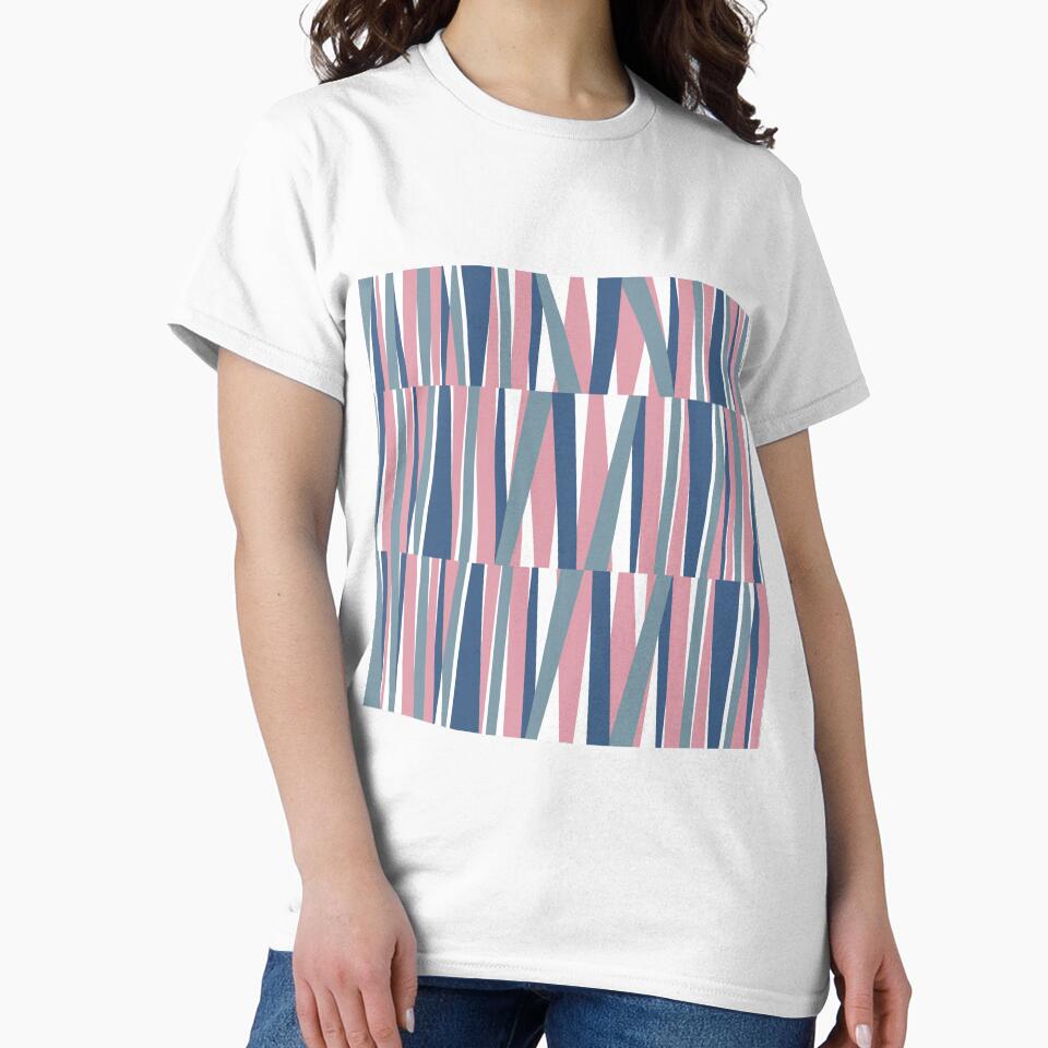 Retro Angular Stripes Pink and Blue by QuestingPixel