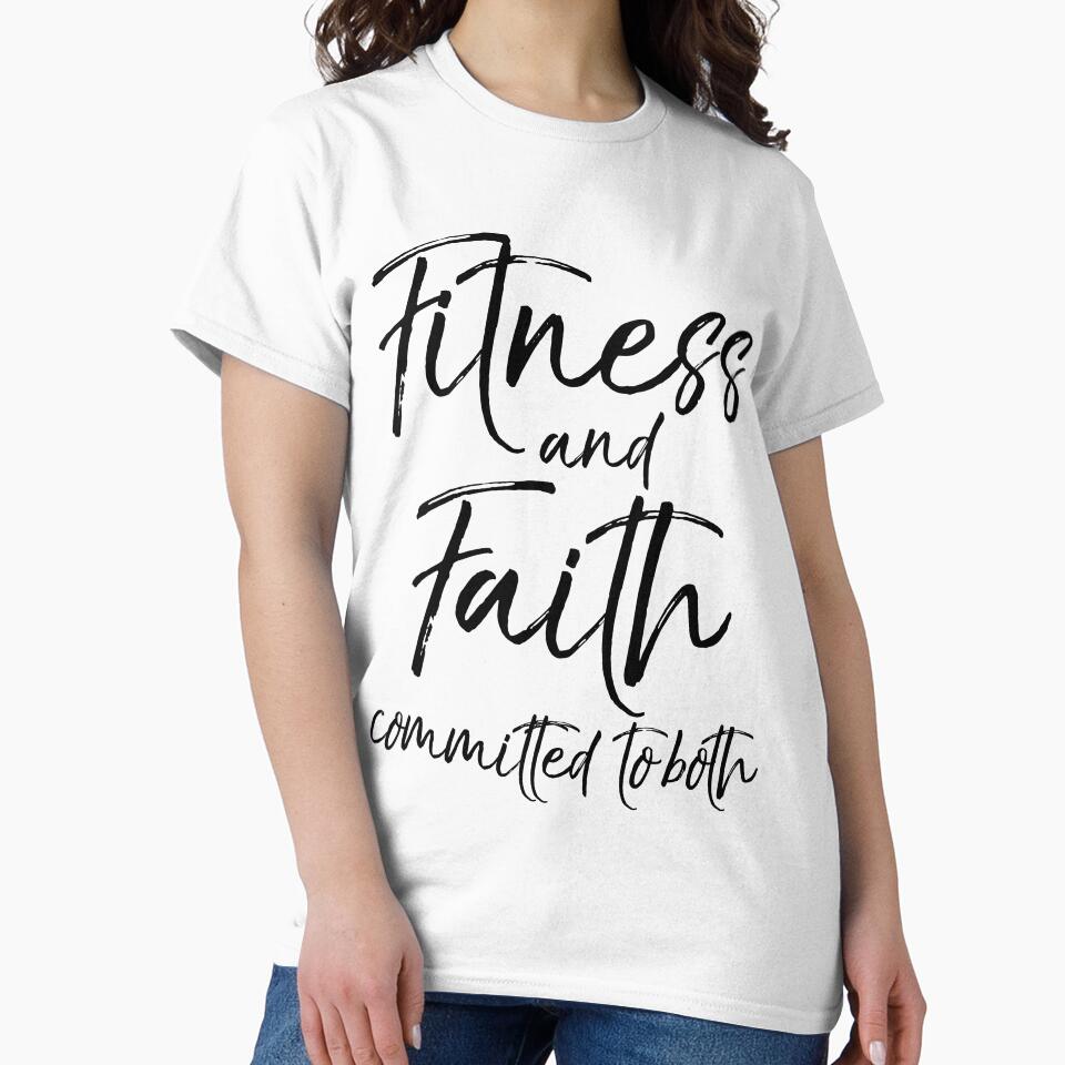 Fitness and Faith Committed to Both Workout Quote by TNDesignStudio