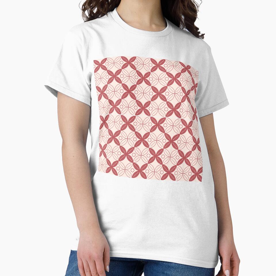 Retro Terracotta Floral Geometric Pattern – Aesthetic Vintage Seamless Design by EmeryJH