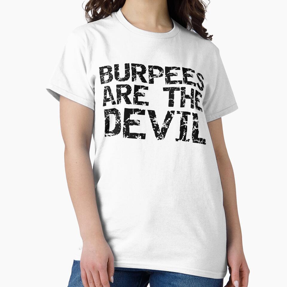 Funny Burpees are the Devil Funny Workout Quote by TNDesignStudio
