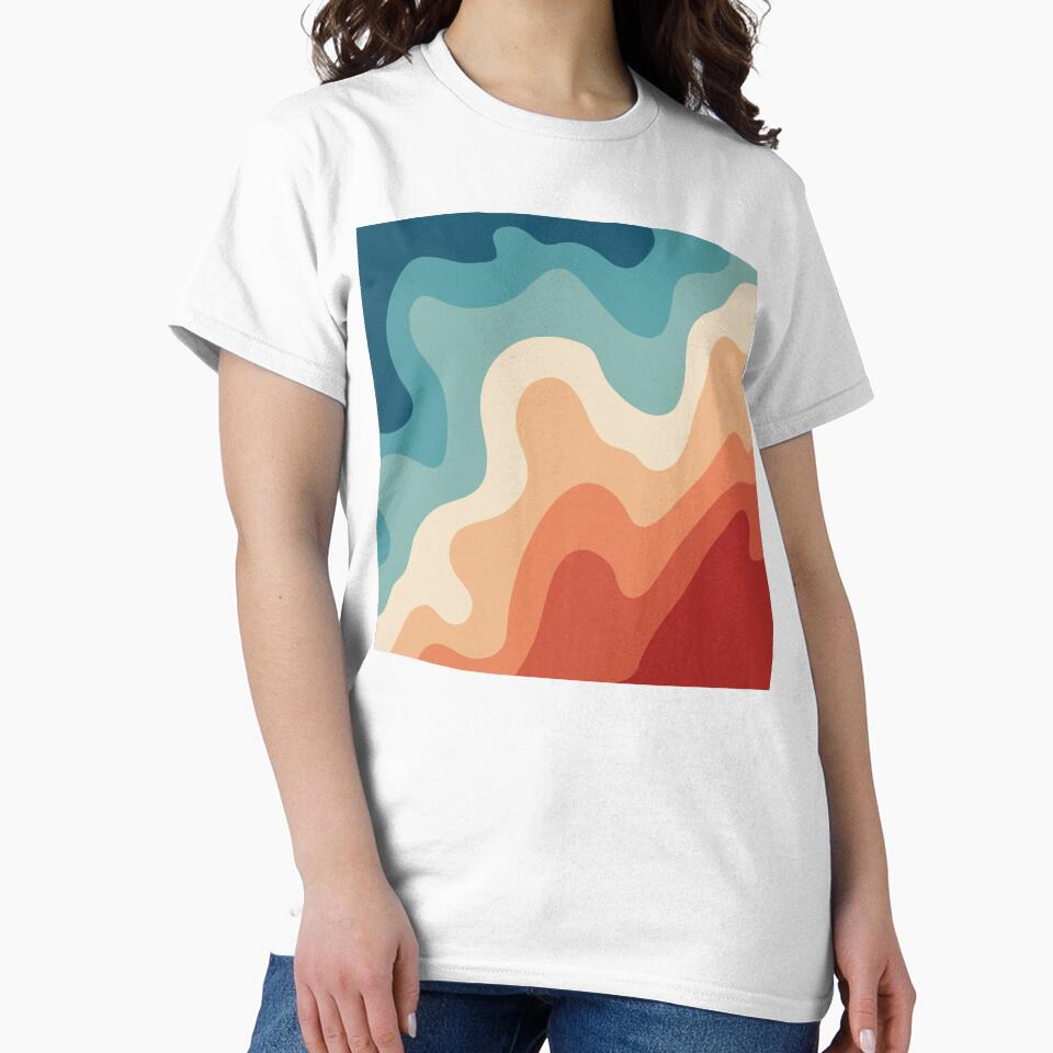 Retro Vintage Wave Abstract Art 70s & 80s Color Palette by RadiantFoxTees