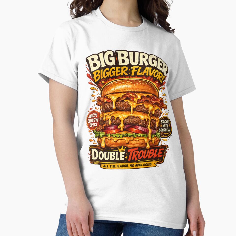 Big Burger Bigger Flavor: Double Trouble All The Flavor Design by irfanshikh