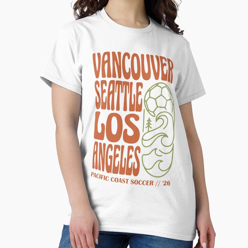Retro Pacific Coast Soccer Vancouver Seattle LA '26 by BrownHorse90s Unisex , , , Long Sleeve Tee