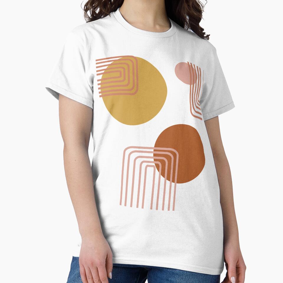 Mid Century Modern Shapes and Lines in Desert Terracotta and Mustard Yellow by JuneJournal