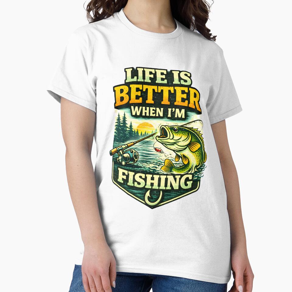 Life Is Better When I’m Fishing – Green Nature Fishing Design by SVALANART