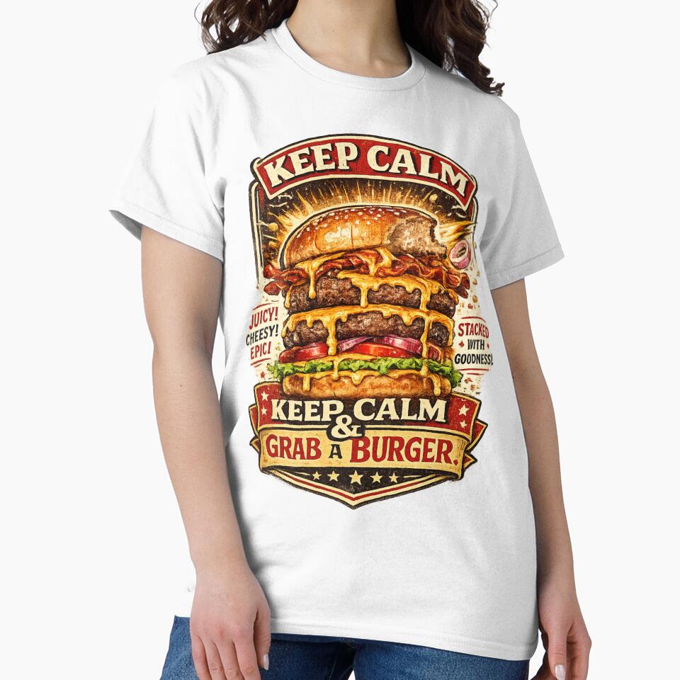 Keep Calm Grab A Burger: Motivational Reassurance Food Therapy by irfanshikh