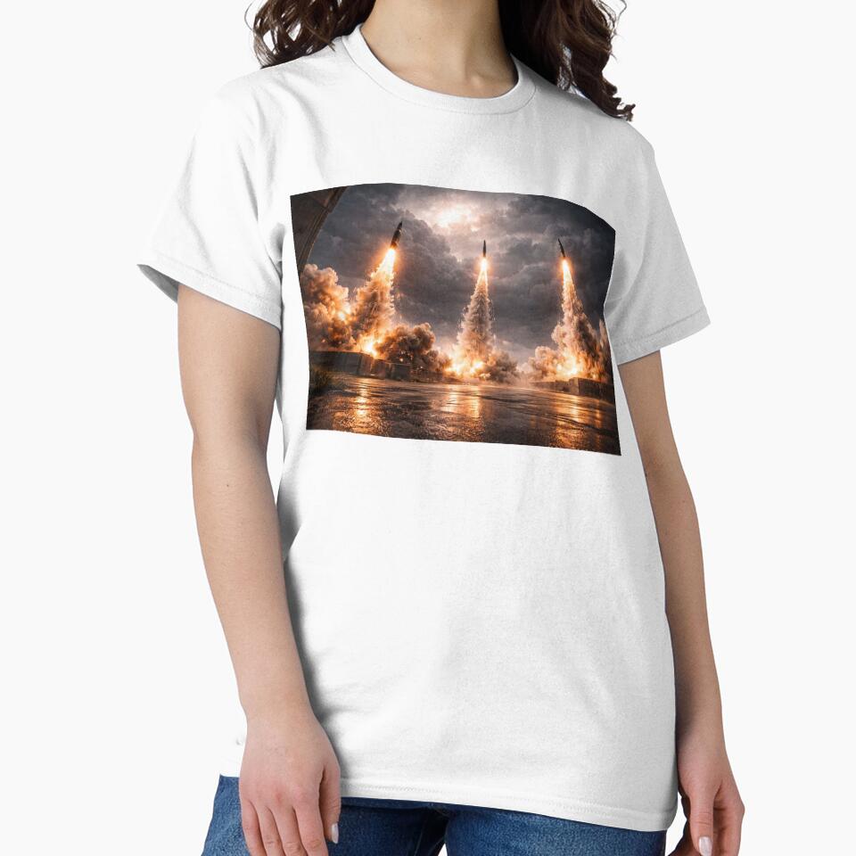 Triple Rocket Launch Wall Art | Cinematic Missile Launch Sci-Fi Print by Element Horizon Studio