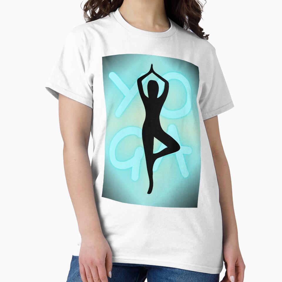 Yoga Pose Neon Blue Yoga Lettering by SoccaTamam