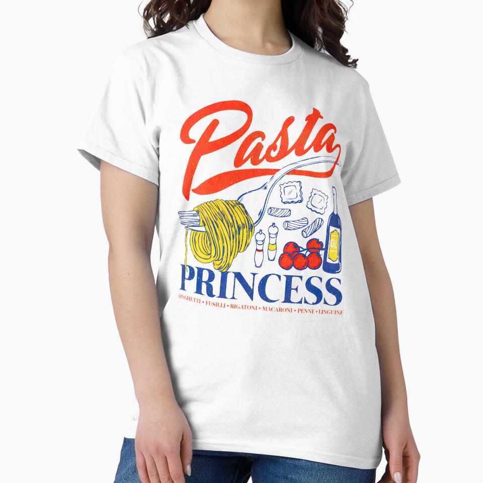 Pasta Princess Retro Italian Noodle Foodie Lover by SpookshowDesign