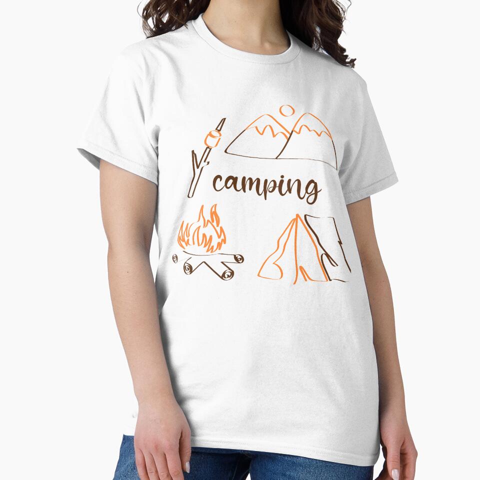 Camping vibes outline drawing by CutieBlue