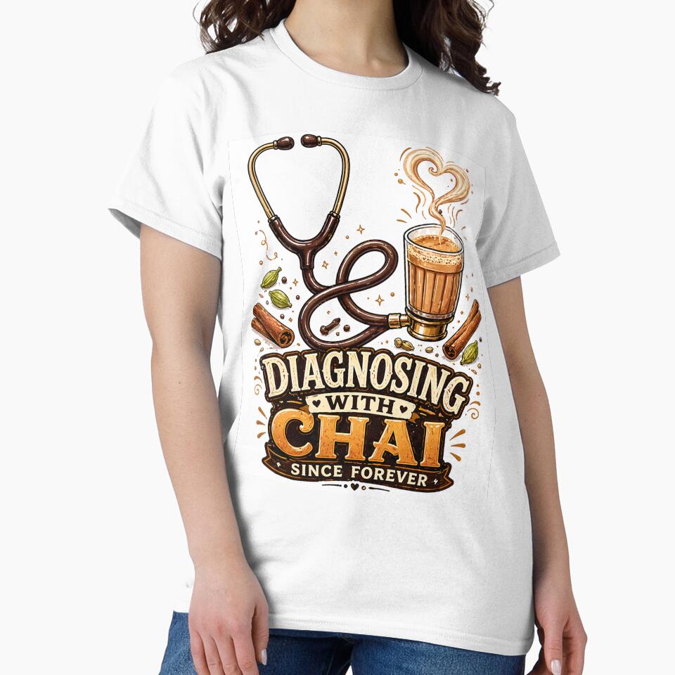 Chai And Stethoscope Funny Doctor Quote T-Shirt by OsmosisShop