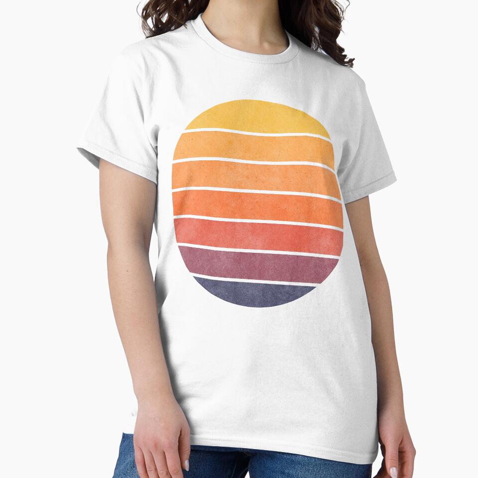 Retro Sunset Striped Circle Design by ArtfulWeave