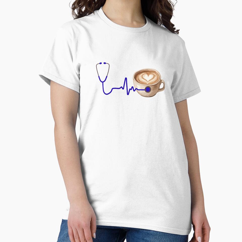 Vitals & Coffee | Stethoscope ECG Coffee Medical Design for Doctors by Khalid307