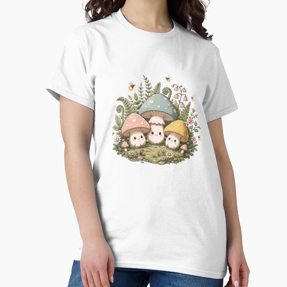 Cute Cottagecore Mushroom Forest Friends by Yuliik